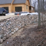 Wisconsin stone retaining wall installation